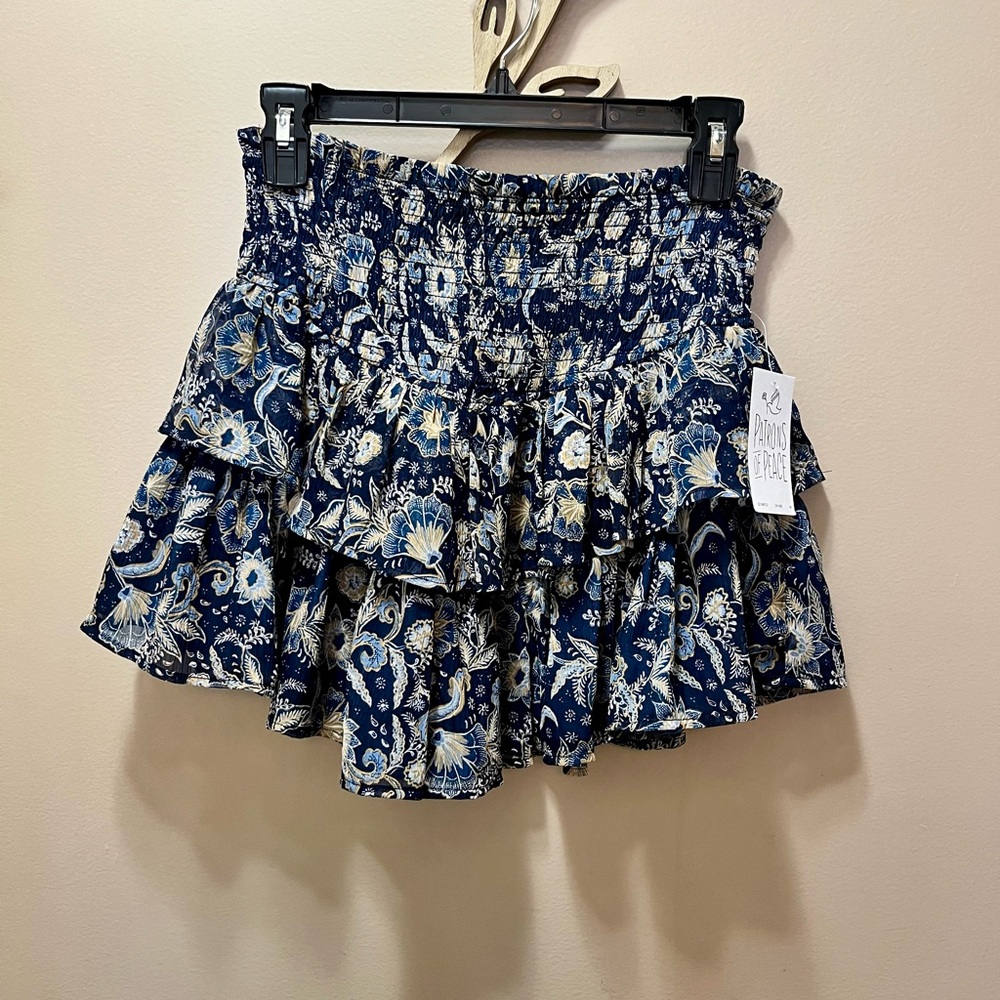 NWT Patrons Of Peace Floral Ruffled Miniskirt Size Medium